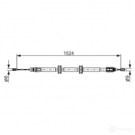 Трос ручника, стояночного тормоза BOSCH 1987482888 Renault Kangoo (KC) 1 Минивэн 1.9 dCi 4x4 84 л.с. 2003 – 2025 IC8 RO9E