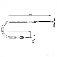 Трос ручника, стояночного тормоза BOSCH Renault Scenic (JA, FA) 1 Минивэн 1.9 D (JA0J. FA0J) 64 л.с. 1999 – 2001 IS45R 1987477639 BC 501