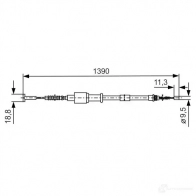 Трос ручника, стояночного тормоза BOSCH B C077 CU2YRL 1987477088 Fiat Tempra (159) 2 1990 – 1998
