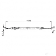 Трос ручника, стояночного тормоза BOSCH BC8 65 NA1D1UD 1987477116 Renault Trafic (JL, X83) 2 Автобус 1.9 dCI 100 (JL0C) 101 л.с. 2001 – 2025
