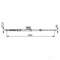 Трос ручника, стояночного тормоза BOSCH XUU7O 1987482645 BC26 45 Seat Leon (5F8) 3 Универсал 1.5 TSI 130 л.с. 2018 – 2024