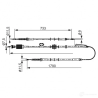 Трос ручника, стояночного тормоза BOSCH YRYJA 1987482803 Opel Astra (J) 4 Универсал 1.7 CDTI (35) 110 л.с. 2010 – 2015 B C2803