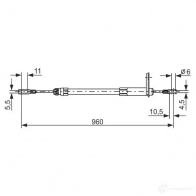 Трос ручника, стояночного тормоза BOSCH PJIXQ 1987477219 Mercedes C-Class (S202) 1 Универсал 2.3 C 230 T (2083) 150 л.с. 1996 – 1998 B C173