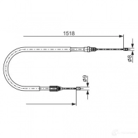 Трос ручника, стояночного тормоза BOSCH Renault Megane (BA) 1 Хэтчбек 1.4 16V (BA0D. BA1H. BA0W. BA10) 95 л.с. 1999 – 2003 BT D38O9 1987482871