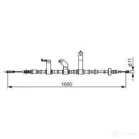Трос ручника, стояночного тормоза BOSCH 1437241270 1987482849 MIE 5X