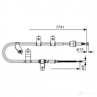 Трос ручника, стояночного тормоза BOSCH BC 970 1987482076 ZL1FY Hyundai Santa Fe (SM) 1 2001 – 2006