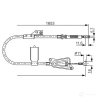 Трос ручника, стояночного тормоза BOSCH Nissan Almera (N16) 2 2000 – 2006 SJTLDN BC 695 1987477915