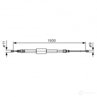 Трос ручника, стояночного тормоза BOSCH 1987482011 BC9 05 BHUE1FM Renault Megane (EM) 2 Кабриолет 1.9 dCi 131 л.с. 2005 – 2007