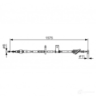 Трос ручника, стояночного тормоза BOSCH Suzuki Grand Vitara (FT, HT) 1 Кроссовер 2.5 V6 24V 4x4 (TD62. SQ 625) 144 л.с. 1998 – 2003 O9WMRAA 1987482095 BC98 9