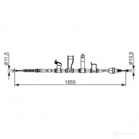 Трос ручника, стояночного тормоза BOSCH 355677 BC2 685 1987482685 YLJL3A - Изображение 2