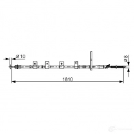 Трос ручника, стояночного тормоза BOSCH NQO241Y 1987482356 BC1 240 Suzuki Swift (MZ, EZ) 2 Хэтчбек 1.3 DDiS (RS 413D) 69 л.с. 2005 – 2025