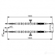 Трос ручника, стояночного тормоза BOSCH Opel Vectra (C) 3 Универсал 1.6 (F35) 105 л.с. 2005 – 2008 1987477907 5KQ28X B C687