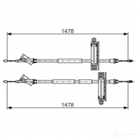Трос ручника, стояночного тормоза BOSCH 1987477932 BC76 6 2MHLL Ford Focus 1 Универсал 1.8 16V 115 л.с. 1999 – 2004