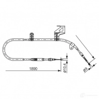 Трос ручника, стояночного тормоза BOSCH BC 653 1987477804 353903 WSR84