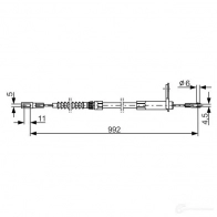 Трос ручника, стояночного тормоза BOSCH B C679 UZ8LFG 1987477899 Mercedes S-Class (W220) 2 Седан 4.3 S 430 4 matic (220.083. 2283) 279 л.с. 2002 – 2005