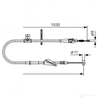 Трос ручника, стояночного тормоза BOSCH 1987482136 355206 B C1030 Z6SRH
