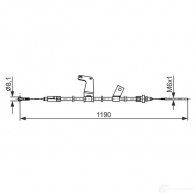 Трос ручника, стояночного тормоза BOSCH 1987482834 L3S4 Q4Q 1437241261