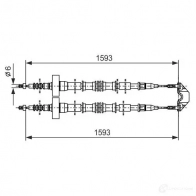 Трос ручника, стояночного тормоза BOSCH Opel Astra (G) 2 Седан 2.0 DI (F69) 82 л.с. 1998 – 2005 1987477527 DZCGZ BC3 89