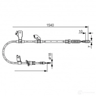 Трос ручника, стояночного тормоза BOSCH Mitsubishi Colt 6 (Z3, Z2) Хэтчбек V8EI0 BC 1155 1987482271