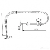 Трос ручника, стояночного тормоза BOSCH Mini BC 2229 QE3IM1 1987482229