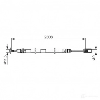 Трос ручника, стояночного тормоза BOSCH 354038 1987477953 BC78 7 1F3DR9