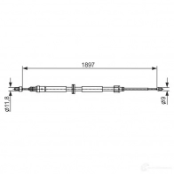 Трос ручника, стояночного тормоза BOSCH 1RRC4V 355471 BC2 433 1987482433