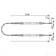 Трос ручника, стояночного тормоза BOSCH 1987477115 BC86 4 7EJ7R19 Citroen Jumper 1 (230L) Фургон 2.8 HDi 4x4 128 л.с. 2000 – 2002