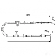 Трос ручника, стояночного тормоза BOSCH ZBQ2NNB 1987482183 Mitsubishi Galant BC1 077