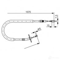 Трос ручника, стояночного тормоза BOSCH 1987477861 Mercedes Sprinter (904) 1 Фургон 2.9 410 D 102 л.с. 1996 – 2006 B C741 ZR52I