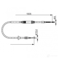Трос ручника, стояночного тормоза BOSCH 1987482873 1437241226 2VNU9 HR - Изображение 2