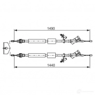 Трос ручника, стояночного тормоза BOSCH 9CFBIE 1987482721 BC2 721 1193509462 - Изображение 3