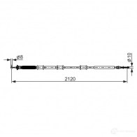 Трос ручника, стояночного тормоза BOSCH SP6N 0GU 1437241217 1987482891