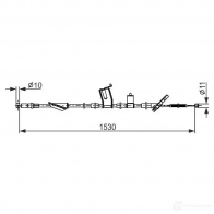 Трос ручника, стояночного тормоза BOSCH 6DTH L 1987482919 1437241263