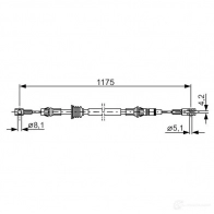 Трос ручника, стояночного тормоза BOSCH 355082 V2EMGP3 BC90 6 1987482012