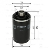 Масляный фильтр BOSCH 370587 f026407080 P 7080 OF-VW-12 - Изображение 4