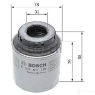 Масляный фильтр BOSCH P 7183 f026407183 OF-VW-14 370671 - Изображение 4