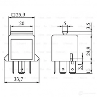 Реле BOSCH DUD031 V231 34-B52-X447 334851 0986332072