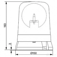 Вращающийся проблесковый маячок BOSCH 7782324011 363609 OJ748N RKLE 200 B1 24V gelb