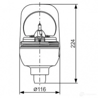 Вращающийся проблесковый маячок BOSCH XK63U32 363651 7782332022 RE-60 FLX 12V YELLOW - Изображение 3