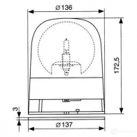 Вращающийся проблесковый маячок BOSCH 2VXSM RE 60 B 12V gelb 363595 7782322012 - Изображение 3