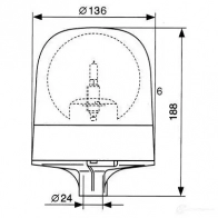 Вращающийся проблесковый маячок BOSCH RE 60 A 12V gelb RLPYAPY 363641 7782332008 - Изображение 2