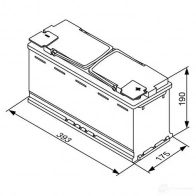 Аккумулятор 105 ач 950 а 12 в agm 393x175x190 BOSCH 304387 0092S60150 605 901 095 12V 105AH 950A - Изображение 5