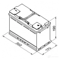 Аккумулятор 95 ач 850 а 12 в agm 353x175x190 BOSCH 0092S60020 12V 95AH 850A 304377 0092S60020-P or HT-95-P - Изображение 5
