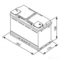 Аккумулятор 95 ач 850 а 12 в agm 353x175x190 BOSCH 12V 95AH 850A 595 901 085 304385 0092S60130 - Изображение 3
