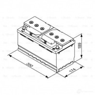 Аккумулятор 88 ач 680 а 12 в кальциевый [ca/ca] 353x175x190 BOSCH 304417 0092T30130 12V 88AH 680A 588 038 068 - Изображение 5