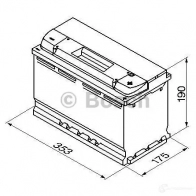 Аккумулятор 95 ач обратная 800 а 12 в Кальциевый [CA/CA] silver 353x175x190 BOSCH 595 402 080 12V 95Ah 800A 304129 0092S40130 - Изображение 6