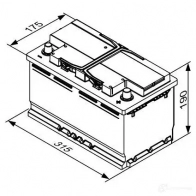 Аккумулятор 80 ач 800 а 12 в кальциевый [ca/ca] 315x175x190 BOSCH FMC1L93 0092S4E111 1425137798 12V 80AH 800A - Изображение 6