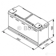 Аккумулятор 105 ач обратная 950 а 12 в agm s5 a05 393x175x190 BOSCH 12V 950A 105AH 304363 0092S5A150 S5 A15 - Изображение 6