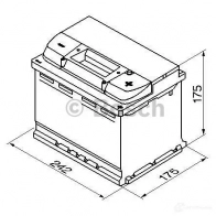 Аккумулятор 60 ач обратная 540 а 12 в Кальциевый [CA/CA] silver 242x175x175 BOSCH 0092S40040 12V 60AH 540A 304113 560 409 054 - Изображение 3