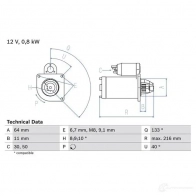Стартер BOSCH XI8V4RI 331626 0986021590 21 59 - Изображение 6